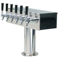 T Style 6-Faucet Countertop Glycol-Cooled Draft Beer Tower