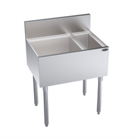 Krowne Royal Series 26-Inch Underbar Speed Multi Station Bar Ice Bin with Left Ice Bin and Insulated Bottle Well