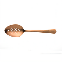 Mercer Culinary 9 Inch Rose Gold Perforated Plating Spoon with Deep Well Bowl