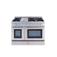 Omcan USA CE-CN-4808U 48-Inch Natural Gas Residential Range with 6 Sealed Burners, Griddle, Standard Oven and Convection Oven