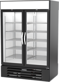 Beverage-Air MarketMax Two-Section Pass-Thru Reach-In Refrigerated Merchandiser with Double-Pane Glass Front Doors and Solid Rear Doors, 48.05 Cu. Ft.