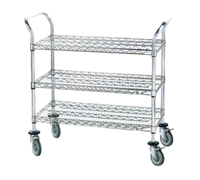 Advance Tabco Special Value Series Heavy Duty 3-Shelf Wire Utility Bus Cart, 36 x 18 x 38 Inches, Chrome Plated