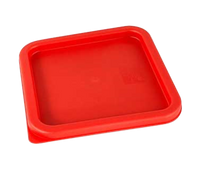 Crestware Red Square Polyethylene Lid for 6 & 8 Qt Food Storage Containers