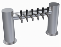 Krowne Max-H Style Countertop 6-Faucet Glycol-Cooled Beer Tower