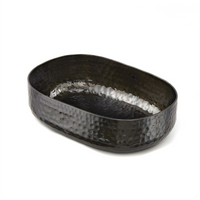 American Metalcraft Hammered Aluminum Oval Entrée Basket, 48 oz., Black