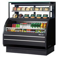Turbo Air Horizontal Open Display Merchandiser Combination Case with Refrigerated Top Shelf, 50-7/8-Inch, Self-Contained, Black