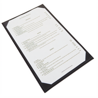 Winco Single Legal-Size Gray Leather-Like Menu Cover