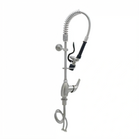 T&S Brass Mini Pre-Rinse Faucet, Single Hole Deck Mount, 12-Inch Riser, 0.65 GPM