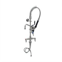 T&S Brass Mini Pre-Rinse Faucet, Single-Hole Deck Mount, with 8-Inch Swing Nozzle and 1.07 GPM Spray Valve