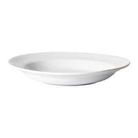 Winco Birkhall 26 oz White Rolled Edge Porcelain Pasta Bowl, 12 Inch Round