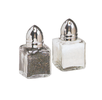 American Metalcraft Petite Paneled Glass Single Salt/Pepper Shaker with Stainless Steel Top, 1/2 oz.