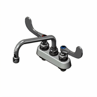 T&S Brass B-1111-WH4 4-Inch Centers Deck-Mount Workboard Mixing Faucet with 8-Inch Swing Nozzle