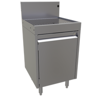 Glastender Underbar Drainboard Cabinet Base with Hinged Door, 18 Inch W x 19 Inch D