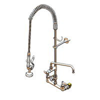 T&S Brass EasyInstall 8-Inch Wall-Mount Pre-Rinse Unit with Add-On Faucet, 12-Inch Swing Nozzle, Vacuum Breaker, and 1.15 GPM Spray Valve