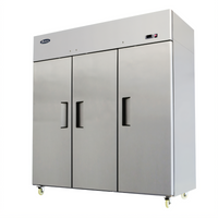 Atosa MBF8006GR Three-Section Top-Mount Reach-In Refrigerator, 64.9 Cu. Ft., Stainless Steel