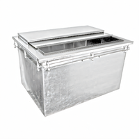 Glastender Drop-In Ice Bin Without Cold Plate with Sliding 2-Piece Stainless Steel Cover, 71 lb Capacity