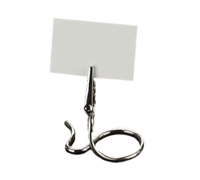 American Metalcraft Stainless Steel Alligator Clip Menu Card Holder, 3-1/2 Inch High, S Base