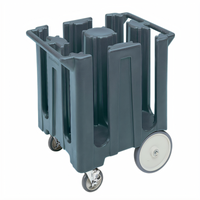 Cambro 4-Column Dish Caddy Cart for 8-1/4 Inch Plates with Vinyl Dust Cover