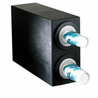 Adjustable Dual Cup Dispensing Cabinet for 8 oz. to 44 oz. Cups, Black Polystyrene