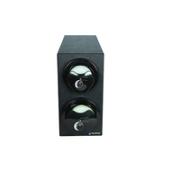 EZ-Fit Dual-Compartment In-Counter Lid Dispenser Box System, Black Polystyrene