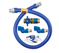 Dormont Blue Hose 3/4-Inch I.D. 48-Inch Moveable Gas Connector Deluxe Kit with Safety Quik Valve, Double Swivel MAX, and Restraining Cable