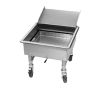 Eagle Group Mobile Stainless Steel Utensil Soak Sink with Silver Chute, 20 x 20 x 8 Inch Compartment