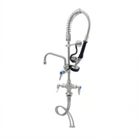 T&S Brass Mini Pre-Rinse Deck-Mount Single-Hole Mixing Faucet with 8-Inch Swing Nozzle and 1.15 GPM Spray Valve
