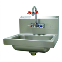 Advance Tabco Wall Mounted Stainless Steel Hand Sink with Eye Wash Station, 14 x 10 x 5 Bowl