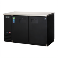 Everest Refrigeration Two-Section Back Bar Refrigerator, 17.0 Cu. Ft., 57-3/4-Inch Wide, Solid Locking Doors