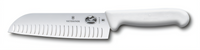Victorinox Fibrox® HACCP 7-Inch Santoku Knife with Granton Edge and White Fibrox® Pro Handle