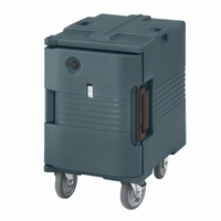 Cambro Ultra Pan Carrier Heated Front-Loading Insulated Food Pan Carrier with Casters, 110V, Granite Gray