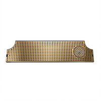 Micro Matic 46-Inch Surface-Mount Stainless Steel Drip Tray Trough with Integral Glass Rinser