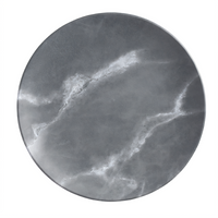 American Metalcraft 9-Inch Round Coupe Melamine Plate, Matte Marble Gray