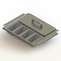 Glastender Partial Condiment Drawer Insert for 17-1/2-Inch Door Opening Low-Profile Cooler, 8 Cups
