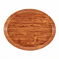 Cambro Camtray Oval Fiberglass Serving Tray, 22 x 26-7/8 Inches, Java Teak