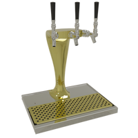 Glastender Cobra 3-Faucet Countertop Glycol-Cooled Draft Dispensing Tower, Gold Finish