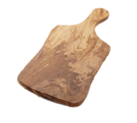 American Metalcraft Olive Wood Free-Form Serving Board with Handle, 11 x 7 Inch