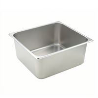 Winco 2/3 Size 6-Inch Deep Standard Weight Straight-Sided Steam Table Pan, 25 Gauge 18/8 Stainless Steel