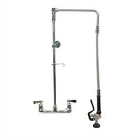 BK Resources Optiflow Swing Arm Pre-Rinse Assembly with 10-Inch Add-On Faucet, 8-Inch Splash Mount