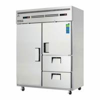 Everest ESWQ2D2 Two-Section Reach-In Dual Temperature Refrigerator/Freezer Combo, 39/13 Cu. Ft.