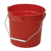Winco 14 Qt Red Utility Pail with Pour Spout and Molded Measure Marks
