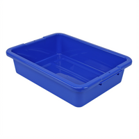 Quantum 15 x 20 x 5 Inch Black Polypropylene Ribbed Bottom Bus Tub