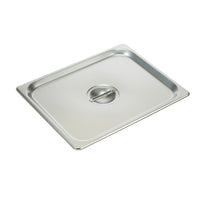 Winco 1/2-Size Solid Flat Steam Table Pan Cover with Handle