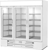 Beverage Air MarketMax Dual Temperature Three-Section Reach-In Merchandiser Refrigerator with 3 Glass Doors