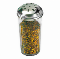 American Metalcraft 12 oz Clear SAN Plastic Spice Shaker with Stainless Steel Slotted Top