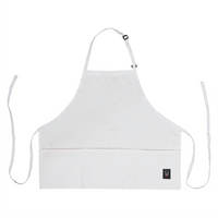 Winco Signature Chef Mid-Length Bib Apron with 3 Pockets and Adjustable Neck Strap, White
