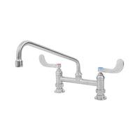 EverSteel Double Pantry Deck-Mount Mixing Faucet, 8-Inch Centers, 12-Inch Swing Nozzle, Stainless Steel