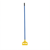 Invader 60 Inch Quick-Release Fiberglass Wet Mop Handle with Yellow Plastic Head, Blue