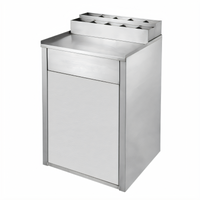 35 Gallon Stainless Steel Underbar Waste Receptacle with Front Swing Doors