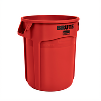 Rubbermaid Commercial BRUTE ProSave 20-Gallon Round Trash Container Without Lid, Red